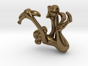 3D-Monkeys 096 in Polished Bronze