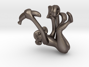 3D-Monkeys 096 in Polished Bronzed Silver Steel