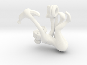 3D-Monkeys 096 in White Processed Versatile Plastic