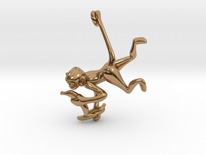 3D-Monkeys 098 in Polished Brass