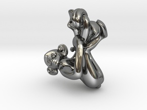 3D-Monkeys 099 in Fine Detail Polished Silver