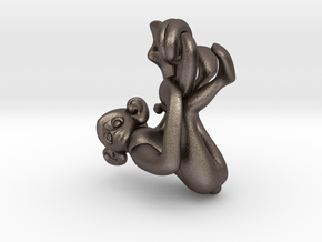 3D-Monkeys 099 in Polished Bronzed Silver Steel