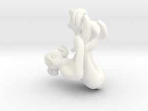 3D-Monkeys 099 in White Processed Versatile Plastic