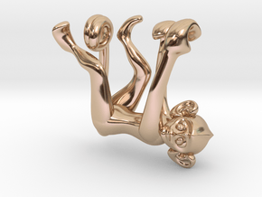3D-Monkeys 101 in 14k Rose Gold Plated Brass