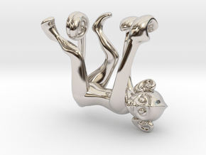 3D-Monkeys 101 in Rhodium Plated Brass