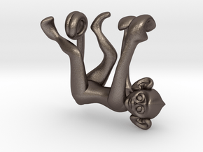 3D-Monkeys 101 in Polished Bronzed Silver Steel