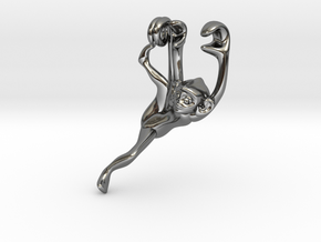 3D-Monkeys 104 in Fine Detail Polished Silver