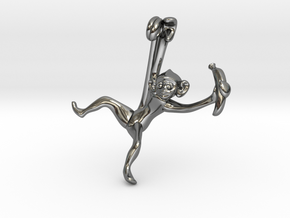 3D-Monkeys 105 in Fine Detail Polished Silver