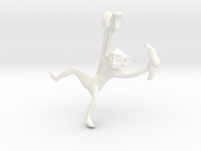 3D-Monkeys 105 in White Processed Versatile Plastic