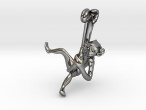 3D-Monkeys 106 in Fine Detail Polished Silver
