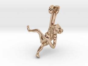 3D-Monkeys 106 in 14k Rose Gold Plated Brass