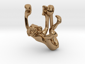 3D-Monkeys 107 in Polished Brass