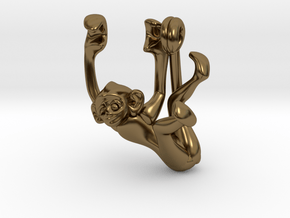 3D-Monkeys 107 in Polished Bronze