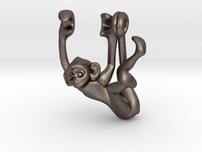 3D-Monkeys 107 in Polished Bronzed Silver Steel