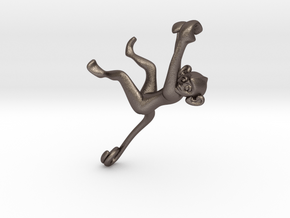 3D-Monkeys 108 in Polished Bronzed Silver Steel