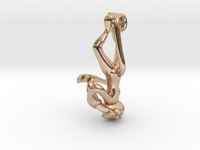 3D-Monkeys 113 in 14k Rose Gold Plated Brass