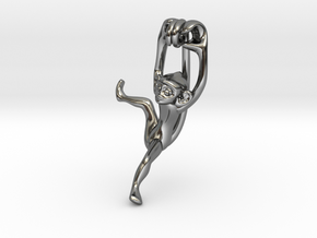 3D-Monkeys 115 in Fine Detail Polished Silver