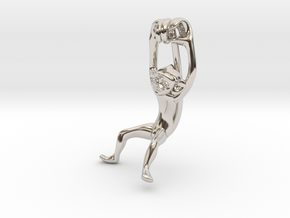 3D-Monkeys 116 in Rhodium Plated Brass