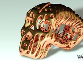 Skull pendant / Gold plated in White Natural Versatile Plastic