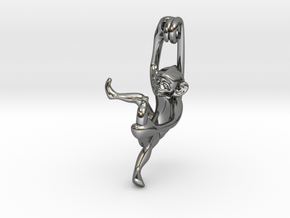 3D-Monkeys 117 in Fine Detail Polished Silver