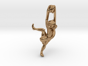 3D-Monkeys 117 in Polished Brass