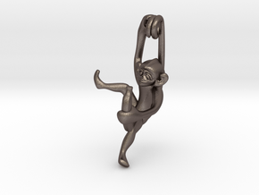 3D-Monkeys 117 in Polished Bronzed Silver Steel