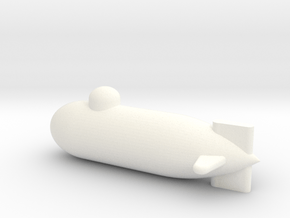 Monopoly Submarine Custom Piece in White Processed Versatile Plastic