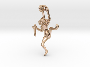 3D-Monkeys 118 in 14k Rose Gold Plated Brass
