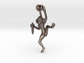 3D-Monkeys 118 in Polished Bronzed Silver Steel