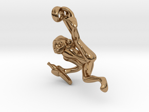 3D-Monkeys 119 in Polished Brass