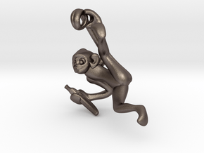 3D-Monkeys 119 in Polished Bronzed Silver Steel