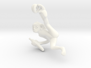 3D-Monkeys 119 in White Processed Versatile Plastic