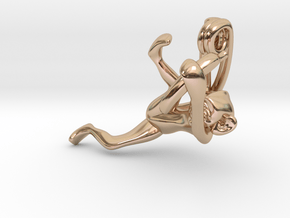 3D-Monkeys 120 in 14k Rose Gold Plated Brass