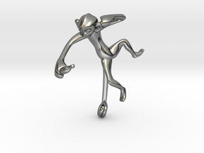 3D-Monkeys 124 in Fine Detail Polished Silver