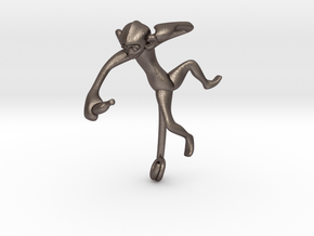 3D-Monkeys 124 in Polished Bronzed Silver Steel