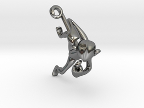 3D-Monkeys 127 in Fine Detail Polished Silver