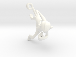 3D-Monkeys 127 in White Processed Versatile Plastic