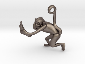 3D-Monkeys 131 in Polished Bronzed Silver Steel