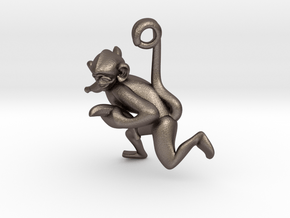 3D-Monkeys 132 in Polished Bronzed Silver Steel
