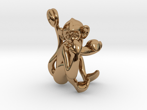 3D-Monkeys 133 in Polished Brass