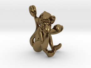 3D-Monkeys 133 in Polished Bronze