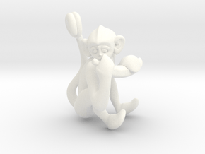 3D-Monkeys 133 in White Processed Versatile Plastic