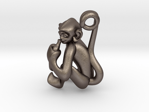 3D-Monkeys 134 in Polished Bronzed Silver Steel