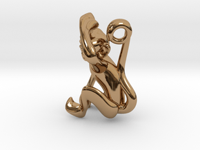3D-Monkeys 136 in Polished Brass