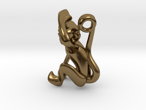 3D-Monkeys 136 in Polished Bronze