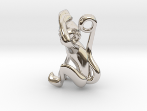3D-Monkeys 136 in Rhodium Plated Brass