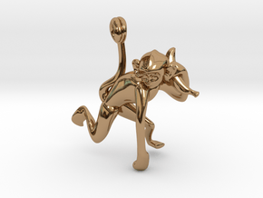 3D-Monkeys 137 in Polished Brass