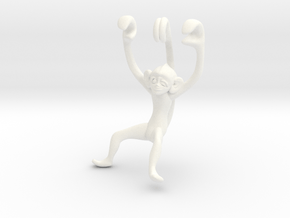 3D-Monkeys 138 in White Processed Versatile Plastic