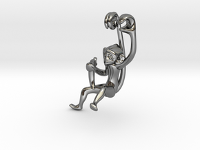 3D-Monkeys 139 in Fine Detail Polished Silver