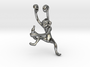 3D-Monkeys 140 in Fine Detail Polished Silver